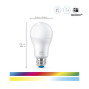 WiZ Connected LED 100-Watt A21 Tunable White Dimmable Smart Light Bulb, Frosted, E26 Medium Base, 6-Pack, R604280-6
