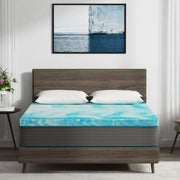 MLILY WAL-TPA040Q0000C 4 inch Cooling Gel Memory Foam Mattress Topper, Queen Blue