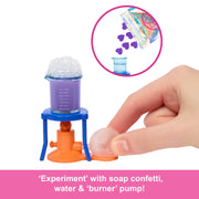 Mattel Barbie Scientist Doll Playset with Blonde Doll, Tie-Dye Dress, White Lab Coat, Lab Table, Microscope, Color-Change Beaker, Petri Dish Accessories, JCR70