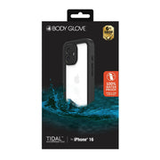 Body Glove 100137201 Tidal Waterproof Phone Case for iPhone 16 - Black/Clear