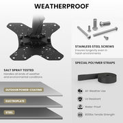 CondoMounts ZeboZap Gazebo TV Mount, Full-Motion Square Post Pole, Weatherproof Black, Fits 19-50 in TVs, Holds 66 lbs, ZZTVA2022