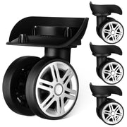 Homemaxs 4-Pack Heavy Duty Universal Suitcase Wheels Replacement Set, Black, ABS Material, 6cm Diameter