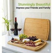Greener Chef Organic Bamboo Cutting Board, Extra Large 18 in, Reversible with Juice Groove, Eco-Friendly