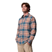 Columbia Pitchstone Heavyweight Flannel II Button-Down Shirt, Ultra-Soft 100% Cotton, Long Sleeve, Everblue Twilight Ombre, X-Large, 209768