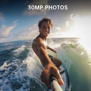 AC1 Action Camera, 4K UHD 60FPS, 30MP, Dual Front and Rear Screens, Waterproof 132FT, Electronic Image Stabilization, 64GB Card, Dual Batteries, Mounting Kit