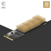 MSI SPATIUM M480 Pro 1TB PCIe 4.0 NVMe M.2 2280 SSD, 7400 MB/s Read, 6000 MB/s Write, 3D NAND, AES256 Encryption, Black