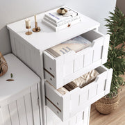 Homfa WJH10164662564 Modern Bathroom Floor Medicine Cabinet with 5 Drawers, White