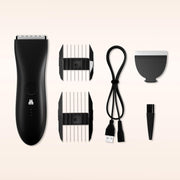 Meridian The Trimmer Original Body Hair Groomer with Waterproof Design, Ceramic Blade, Adjustable Guide Combs, Rechargeable USB, Onyx Black