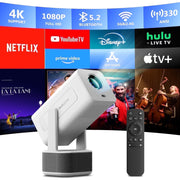 Akagear AK500 Projector, Native 1080P with 4K Support, 330 ANSI Lumens, 200in Screen, Dual-Band 5G WiFi, Bluetooth 5.2, Auto Focus, Keystone Correction, 180 Rotatable Stand, Stereo Speaker