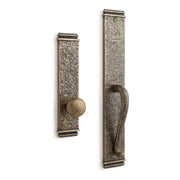 Signature Hardware 441467 Griggs Solid Brass Full Plate Dummy Door Handleset with Interior Knob, Antique Brass