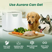 Aurara CY02E Pet Fresh Food Cooker, 3LB Large Capacity, Slow-Cooking at 85C, Dishwasher Safe, White