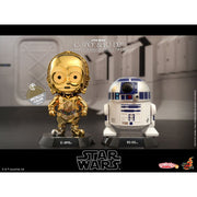 Hot Toys YuMe Star Wars C-3PO and R2-D2 Cosbaby Bobble-Head Collectible Set, Metallic Gold and Multicolor, 2.8x7x6 in, 17841