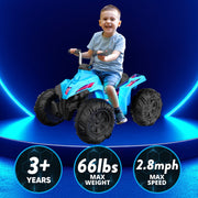 Flybar 12V Glow ATV Ride-On Toy with Bright LED Lights, Blue, Ages 3-6