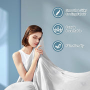 SORMAG Cooling Comforter King Size, Double-Sided Cooling Blanket, Lightweight Silk Smooth Fabric, Grey, 104x90 in