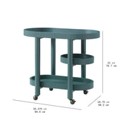 Beautiful BE64250047100D7 Drew Bar Cart by Drew Barrymore, Thyme Green Finish