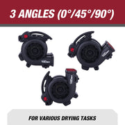 Hyper Tough AM0107 Air Mover Blower Fan, 1/3 HP, 1200 CFM, 3 Speeds, 3 Adjustable Angles, Black, 25-ft Cord