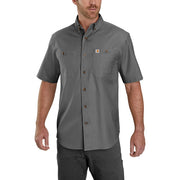 Carhartt Rugged Flex Relaxed-Fit Midweight Canvas Short-Sleeve Shirt for Men - Gravel - 3XL