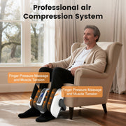 BAOKALER Shiatsu Foot and Calf Massager with Heat, Air Compression, Adjustable Intensity, Portable, White