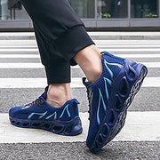 TIREOW Trailblazer Hiking Shoes, Wide Fit, Orthopedic Support, Slip-On, Water-Resistant, Blue, Size 11
