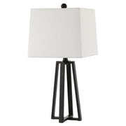 Safavieh Acosta Black Iron Table Lamp with White Cotton Shade, LED Bulb Included, 21 in, TBL4505A