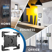 Mount-It! Universal Tablet Wall Mount Holder, Secure Steel Enclosure, Fits 9.7 to 13.1 Inch Tablets, Wall or VESA 75x75mm Mounting, Portrait or Landscape, Black, MI-3882BLK