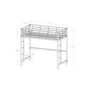 Walker Edison WMDOLWH Full Size Premium Metal Loft Bed - White