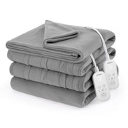 Sunbeam 13702 Electric Heated Bed Blanket, Soft Brushed Fleece, Gray, Queen 90 x 84 in, 12 Heat Settings
