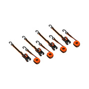 Xstrap Aluminium Tie-Down Ratchet Straps, 1.25 in x 14 ft, 1000 lbs WLL, Safety Lock S Hooks, Soft Loops, Oversized Grip, 4-Pack