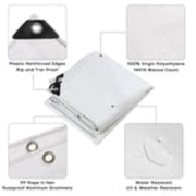 Autoez 20*30ft Heavy Duty 20 Mil Tarp Cover White Poly Tarpaulin Tarpaulin with Grommets and Reinforced Edges - Waterproof