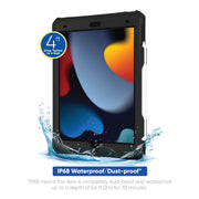 onn. TAABLK100074626 Waterproof Tablet Case for 10.2'' Screen iPad 2020/2021/2019 (7th/8th/9th Gen)- Black