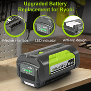 Abeden 2 Pack 40V 6.0Ah Lithium-Ion Power Tool Battery Replacement for Ryobi OP4050 OP4060 OP40261 OP4030