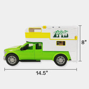 Adventure Force Ford F-350 Camping Adventure Vehicle Play Set, 8 Pieces, Realistic Lights and Sounds, Green and White