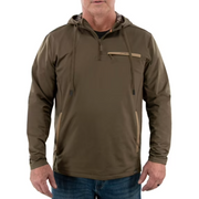 Tekari Men's Axial 1/4 Zip Performance Hunting Hoodie, Blaze, Classic Fit, Polyester, Long Sleeve, S