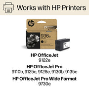 HP 936e Black EvoMore Ink Cartridge, High Yield, 2,500 Pages, Compatible with OfficeJet Pro 9110b 9122e 9125e 9128e 9130b 9135e 9730e, 4S6V6LN