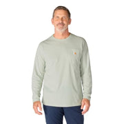 Carhartt 106656-Gn8 Force Relaxed-Fit Midweight Long-Sleeve Pocket T-Shirt for Men - Smoked Teal - L