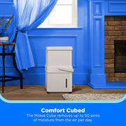 Midea Cube 50-Pint Smart Dehumidifier with Built-In Pump, Covers up to 4,500 Sq. Ft., White, MAD50PS1QWT-A