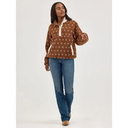 Wrangler Retro Half-Snap Sherpa Pullover for Ladies - Brown - XL