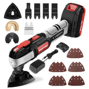 Eastvolt 20V Cordless Oscillating Multi-Tool Kit with 6 Variable Speeds, LED Light, 2.0Ah Battery, Quick-Change Universal Adapter, Includes Saw Blades and Sanding Accessories