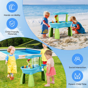 Yexmas Sand Water Table Toys for Toddlers,2-Tier Rain Pond Activity Sensory Play Table Beach Summer