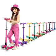 Lifemaster Kids 3 Wheel Kick Scooter with Multi-Color LED Wheels, Adjustable Handlebar, Wide Anti-Slip Deck, Blue, LIFSCTBL