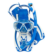 Cressi Rocks Pro Snorkel Set for Kids, Blue/White, S/M - High Quality