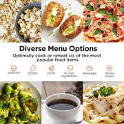 BLACK+DECKER 0.9 Cu Ft Countertop Microwave Oven, 6 Auto Menus, 10 Power Levels, Digital Panel, Black Stainless Steel, MOA-EM9P022DY