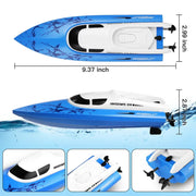 Zacro RC Battery-Powered Remote Control Boat, High-Speed 20+ MPH Racing, Blue, 2 Rechargeable Batteries, RH727