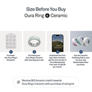 Oura Ring 4 Ceramic Tide Smart Health Tracker Ring, Water Resistant, Long Battery Life, Size 12, JZ90-57461-12