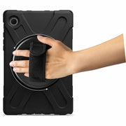 Cellairis Rapture Rugged Tablet Case with Hard Polycarbonate Shell, Shock Absorbing Silicone Skin, Adjustable 360 Rotating Hand Strap and Kickstand for Samsung Galaxy Tab A9+