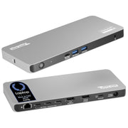 Plugable UD-7400PD USB-C Docking Station, Supports 5 Monitors, HDMI 2.1 8K and HDMI 2.0 4K, 3 USB-C DisplayLink Ports, 140W Laptop Charging, 2.5Gbps Ethernet, USB-A and USB-C Ports, Kensington Lock Slot