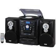 Spectra Bluetooth 3-Speed Stereo Turntable Music System Dual Cassette Deck