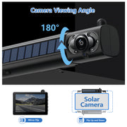 MHCABSR Solar-Powered Wireless Backup Camera Kit, 5-Inch 1080P Display, 5000mAh Battery, IP69K Waterproof, Universal Fit for Cars Trucks RVs Trailers