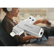 PNY P-FDI64GDULINKLGTWM-GE 64GB DUO LINK iOS USB 3.2 Dual Flash Drive