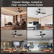 BlitzWill Ceiling Fans with Lights and Remote & App Control, 52
